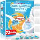 Toilet Cleaner Refill Pads Ocean Scent Enhanced Odor Control 72 Count Scrubber Refill Clean Stains Disposable Toilet Brush Refill for Toilet and Bathroom