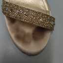 DREAM PAIRS Women's Chunk Low Heel Pump Sandals (6) Gold/Rhinestone