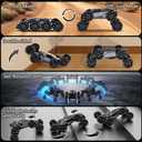 8WD Remote Control Car,2.4GHz Gesture Sensing RC Stunt Car,Cool Spray Rotation RC Car with Lights and Music,All Terrain Toys for Ages 5-7 Birthday Gifts for Boys Girls(Black)