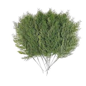 Artificial Cedar Greenery Stems Decorative Pine Branches for Floral Arrangement Home Wedding Festival Decor Pack of 10