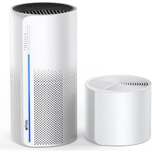 Afloia 2-in-1 Air Purifier & Humidifier Combo, Advanced 3-Stage Filtration, Whisper-Quiet Operation, Auto Shut-Off, 7-Color LED Light, Ideal for Pet Allergies & Smoke (White)