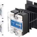 Solid State Relay SSR-25DD with Heat Sink DC to DC Input 3-32VDC To Output 5-240VDC 25A Single Phase Plastic Cover