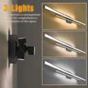 VitaLink 55" Long Black Vanity Light Bathroom Wall Light Fixtures Long Vanity Lights Over Mirror Lighting Lamps Dimmable Bathroom Wall Mount Lighting Over Vanity Mirror