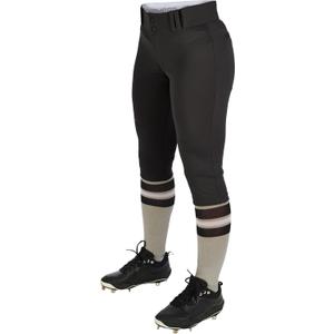 Champro Girls' Tournament Traditional Low-Rise Softball Knicker (Large, Black)