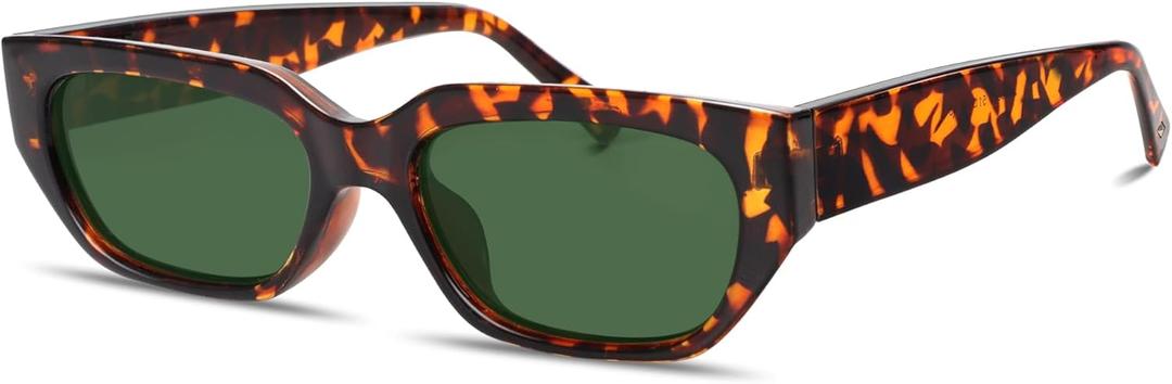 2 x GUVIVI Retro Rectangular Sunglasses for Women Men Chic 90s Rectangle Sunnies Small Narrow Shades Trendy Sun Glasses