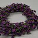 Bibelot Spring Wreath for Front Door, Artificial Forsythia Flower Wreath, Farmhouse Festival Wall Decor (Purple)