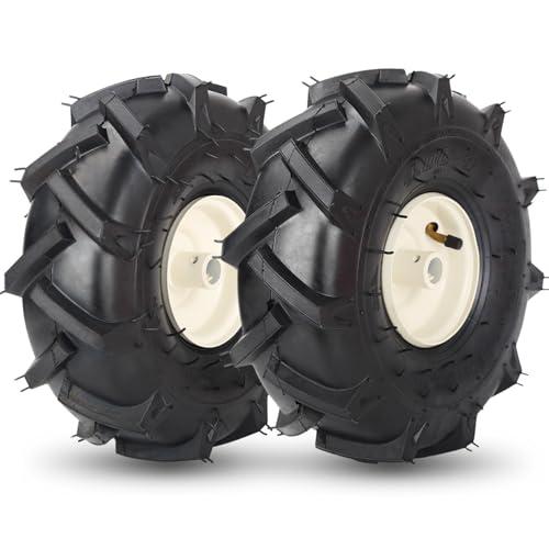 GICOOL 11x4.00-4" Tiller Tire and Wheel, 3/ 4" Axle Size, 3-1/ 8" Centered Hub, Compatible with Craftsman & Troy-Bilt Tiller Replacement