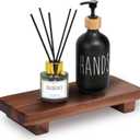 Acacia Wood Pedestal Soap Stand 9.8x4 Inches, 100% Solid Wood Riser, Rustic Candle Plant Holder, Soap Dish Holder Decor, Display Rectangular Tray for Kitchen Bathroom Counter Sink Farmhouse Decor