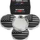 InTimesAuto 55MM 2.15 Inch Wheel Center Caps for Ford 6M211003AA Rim Wheel Center Hub Caps, Pack of 3 Chrome with American Flag