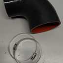 90 Degree 3 to 3-1/2 inch(76-89mm) Silicone Reducer Coupler Hose,4-Ply Reinforced,Length 4-in(102mm) with 2PCS clamps Turbo/Intercooler/Intake Piping Reducer Coupler