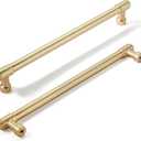 khtumeware 2 Pack 7-1/2 Inch(192mm) Brushed Gold Cabinet Pulls Kitchen Cabinet Hardware for Cupboard Drawer Pulls Dresser Handle, 7-1/2(192mm)Hole Center, Brushed Gold, 2