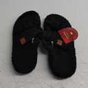 EverFoams Womens Fuzzy Open-toe Slippers Soft Comfy Memory Foam Indoor House Shoes, 11-12