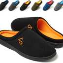 Men's Cozy House Slippers Indoor Shoes Memory Foam Insoles & Rubber Soles, 9-10