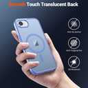SUPFINE Magnetic for iPhone 17e Case/iPhone 16e Case with Screen Protector (Compatible with MagSafe)(Military Grade Drop Protection) Translucent Matte with Anti-Fingerprint Phone Case,Blue Purple