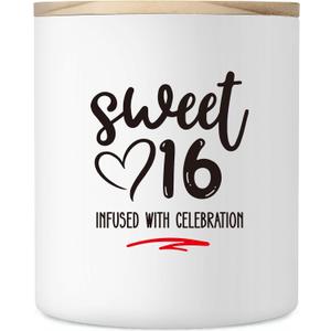 Sweet 16 Gfts for Girls, 10OZ 16 Year Old Teen Birthday Decorations Gifts for Girl Boy, 16th Sixteen Birthday Easter Gift for Daughter Niece Granddaughter Sister, Vanilla Cream Scented Soy Wax Candle