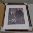 11x14 Wooden Picture Frames USA-Sourced Natural Walnut Solid Wood Photo Frame Handcrafted Rounded Corner with Mat to 8x10 Picture Frame Vintage Display with Real Glass Family Picture