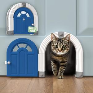 Purrfect Portal Meow Manor® Cat Door Interior Door - No-Flap, Fits Cats Up to 20 lbs, Easy DIY Setup, No Training Needed