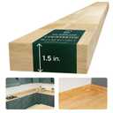 Bme Hevea Solid Wood Butcher Block Backsplash Countertop, 8ft L x 4" W, 1.5in Thick, Unfinished Backsplash Wood slabs for DIY, Kitchen Countertop