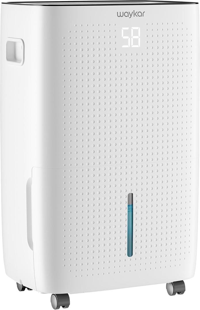 Waykar 150 Pint 7,000 Sq.Ft Dehumidifier with Pump for Basement & Home, Large Room, Smart Compressor Dehumidifier with Drain Hose & Tank for Commercial, 3080% RH Control, 90 Auto Swing, Auto Defrost