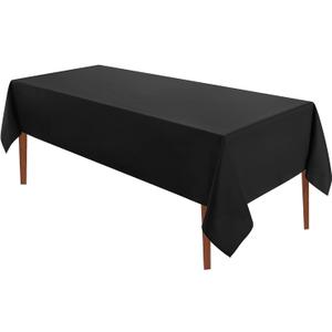 VidaFete 60*84inch Rectangle Tablecloth Polyester Table ClothStain Resistant and Wrinkle Polyester Dining Table Cover for Kitchen Dinning Party Wedding Rectangular Tabletop Buffet Decoration(Black)