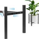Airpark Plant Stand Indoor Adjustable, Metal Modern Plant Stands, Heavy Duty Stable Plant Pot Flower Holder Indoor Outdoor Corner, Fit 8 9 10 11 12 inch Pots, Black (Pot & Plant Not Included)
