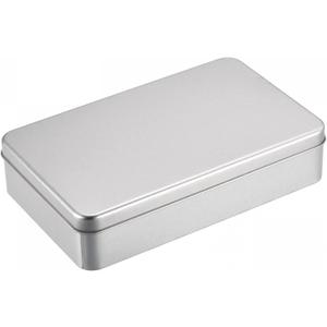 uxcell Metal Tin Box, 7.09" x 4.33" x 1.57" Rectangular Empty Tinplate Containers with Lids, Silver Tone, for Home Organizer, Candles, Gifts, Car Keys, Crafts Storage