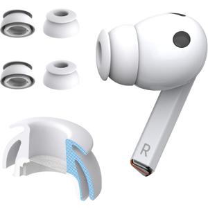 Premium Multi-Flange Eartips for Galaxy Buds3 Pro (White, Small)  Always Fits, Never Slips