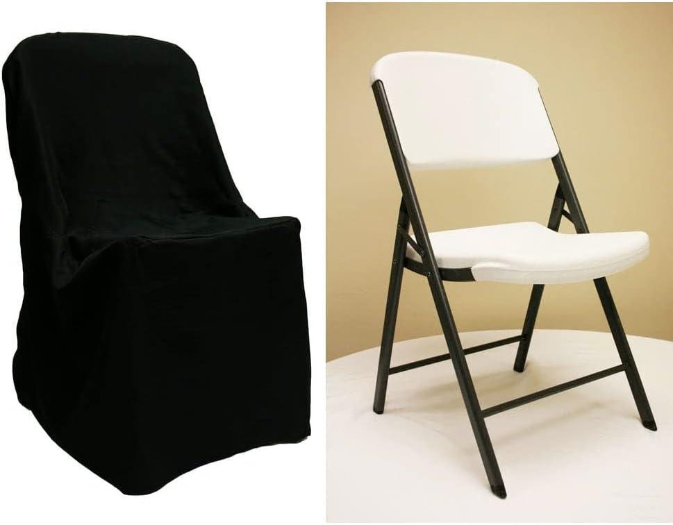 1 Pc, Lifetime Folding Chair Cover - Black Fit Plastic Folding Chair For Weddings, Birthday Celebrations, Dinner Parties