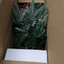 3Ft Pre-Lit Holiday Christmas Tree with Snowflake Base, Artificial Christmas Tree with Timer Function and 78 Led Lights, Snowflake and Red Berry Decorations, Holiday Ready, Easy Indoor Installation