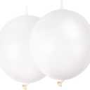 Link Balloons 6 Inch - 100 Pcs Quick Link Balloon Latex Linking Balloons Connected Linkable Balloon Birthday Wedding Party Decorations(White)