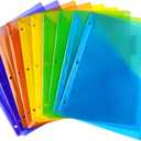 Plastic Binder Dividers with One Front Pocket and Tab Binder Divider for 3 Ring Binder, Multicolor, 10 Pack