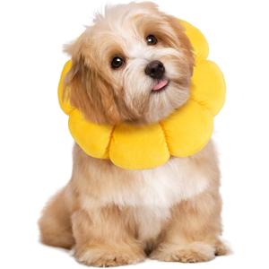 HOMBYS Soft Dog Cone for Dogs and Cats, Cute & Fluffy Flower Shape for Claming, Adjustable Dog Collar Alternative After Surgery, Protective Elizabethan Collar for Dogs Recovery & Stop Licking, S