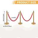 8Pcs Stanchions and Velvet Ropes with 15ft Red Carpet,Complete Crowd Control Barriers Set with 6 Red Velvet Ropes & Stainless Steel Posts for Party, Wedding, Event Supplies,Gold