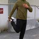 Men's Full Zip Jacket Pocket Thermal Long Sleeve Athletic Activewear Fleeced Lined Basic Soild Shirts Plush Sherpa Heavyweight Classic Sweatshirt Olive XL (Green, XL)