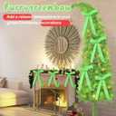 Hoteam 12pcs Large Furry Christmas Bows 11 x 18 Inch Faux Fur Tree Topper Decorations Rustic Fluffy Ornaments for Christmas Tree Wreath Door Porch Farmhouse Holiday Party Decor(Green)