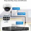 4COVR 6 Channel 4K PoE Security Camera System, AI Human/Vehicle Detection, 16x 8MP Auto-Focus IP67 IK10 Vandal-Proof Dome Cameras, UHD NVR with 4TB HDD, Business Surveillance, 6 Cameras