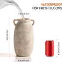 Ceramic Flower Vase 12 inch Farmhouse Rustic Vase Decorative Pottery Terracotta Tall Vases for Home Decor Table Mantle Fireplace Living Room Bathroom Wedding Centerpiece (Large-Terracota)