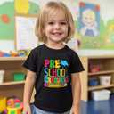 First Day of Preschool Shirt Pre K Shirts for Girls Boys Toddler Kids 1st Day of Prek Gift Cotton Tee 2T 3T 4T (Black)