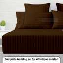 Ready To Rest 100% Egyptian Cotton Split California King Sheets Sets for Adjustable Bed 5 Piece, Fits Mattress Upto 16" Deep, Ultra Soft, Cooling Bed Sheets, Chocolate Stripe