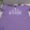 Easter He is Risen Shirt for Christians T-Shirt, Medium, Purple