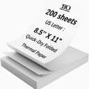 Thermal Printer Paper 8.5 x 11 Inch, 200 Sheets US Letter Size Thermal Paper, Compatible with M08F/A40 Thermal Portable Printer, Continual Feeding Folded Printing Paper (200 Sheets/Continuous Folding)