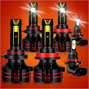 Compatible for DODGE RAM 1500 2500 3500 2009 2010 2011 2012 2013 2014 2015 2016 2017 2018 Driving Light Bulbs Combo, 6500K White 800% Brightness, Direct Installation, 6-Pack