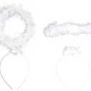 LATOBREATH Girls Kids Angel Costume With Halo Christmas Church White Robes Angel Dress (4-5 Y)