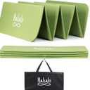 Foldable Yoga Mat + Carry Bag, 6mm 7-fold Workout Mat, Easy to Store, Anti-Slip Folding Exercise Mat for Yoga, Pilates, Home Workouts, and Floor Exercises