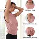Women's Workout Tank Tops 2025 Summer Yoga Shirts Athletic Top Gym/Running Cropped Tank Tops (Pink, L)