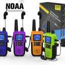 Topsung Walkie Talkies Rechargeable for Adults Long Range with Earpiece NOAA Weather Alert, Multi-purpose 2 Way Radio 4 Pack for Team Work Senior Care Kid Adventure Family Camping Hiking Skiing Cruise (Blue Green Orange Violet)