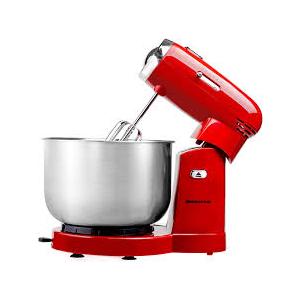 OVENTE Electric Stand Mixer with 3.5 Quarts Stainless Steel Mixing Bowl, 5 Speed Portable and Lightweight 250W Kitchen Mixer for Everyday Use, Includes 2 Egg Beater Whisk and Dough Hook Red SM680B