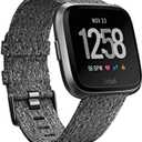 Fitbit Versa Special Edition Smart Watch, Charcoal Woven, One Size (S & L Bands Included)