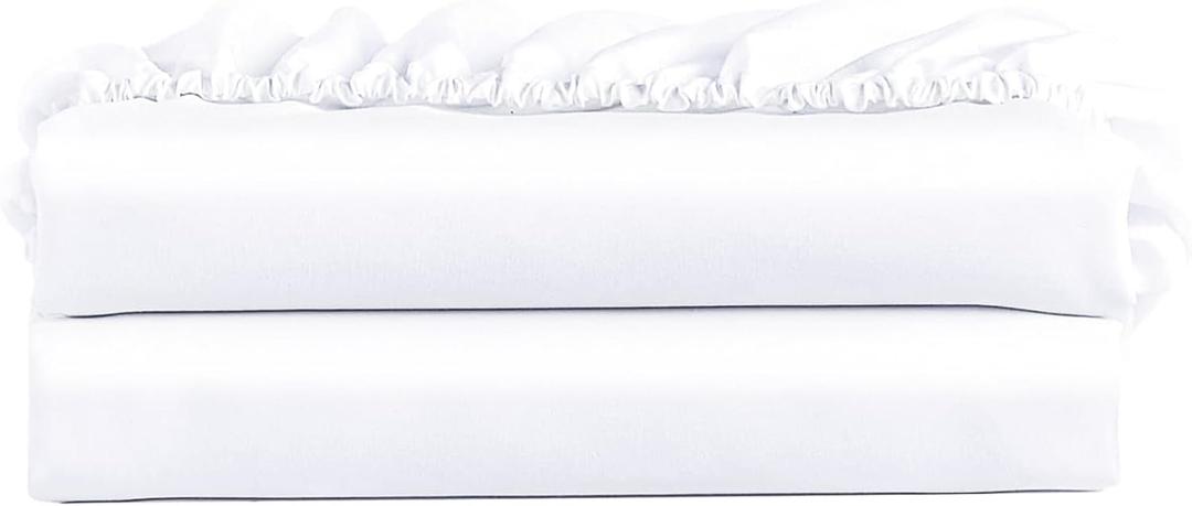 FreshCulture Twin Fitted Sheet Only 2 Pack - Hotel Quality Fitted Sheet Twin Size - Ultra Soft & Breathable - Brushed Microfiber - Deep Pocket - Cooling Fitted Sheets for Twin Size Bed (White)