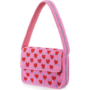 Staud Style Beaded Bag, Wedding Beaded Purse, Trendy Summer Shoulder Bag, Handmade Beaded Clutch Gift for Her